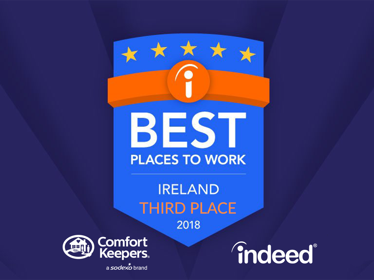 3rd in Indeed Best Places To Work in Ireland 2018 - Comfort Keepers Jobs